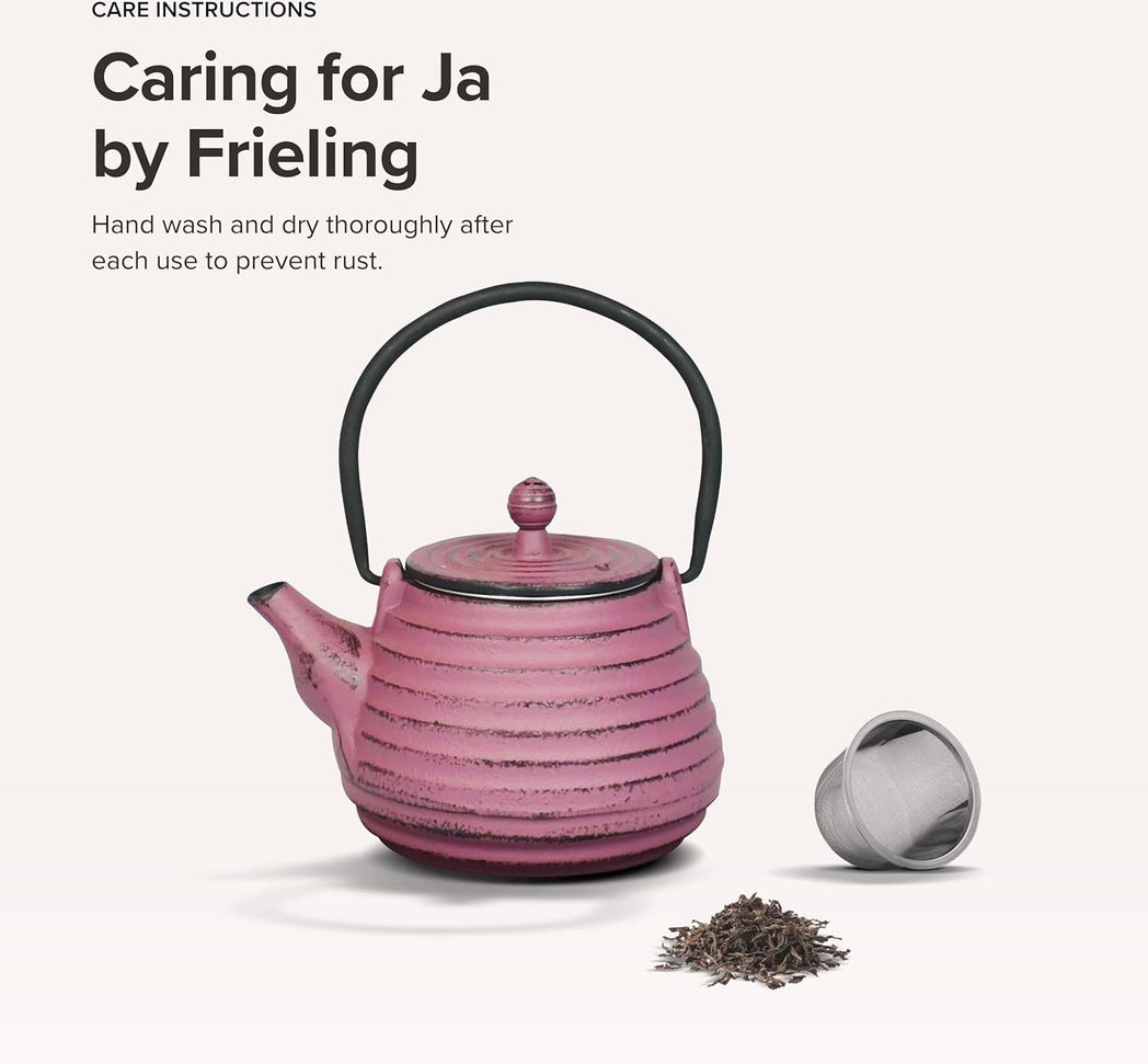 Ja By Frieling - Nabe 17 Oz Lavender Cast Iron Teapot with Stainless Steel Infuser - J25137
