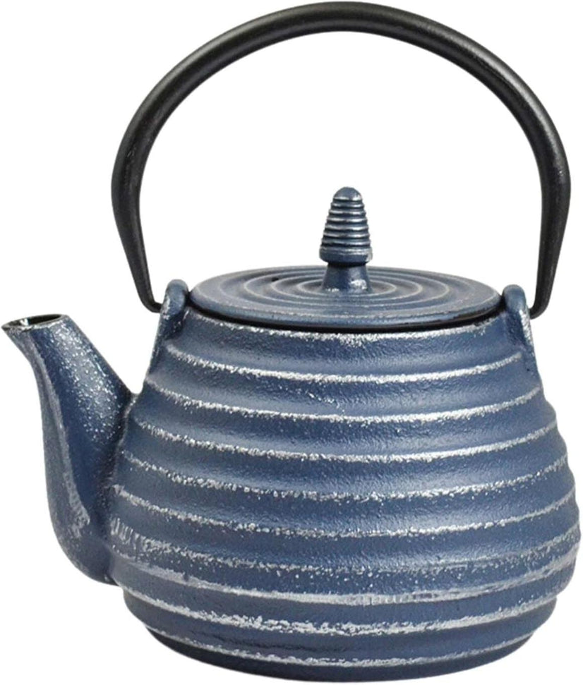 Ja By Frieling - Tebie Classic 27 Ounce Blue/Silver Cast Iron Teapot with Stainless Steel Infuser - J25884