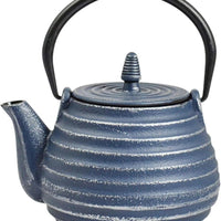 Ja By Frieling - Tebie Classic 27 Ounce Blue/Silver Cast Iron Teapot with Stainless Steel Infuser - J25884