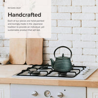 Ja By Frieling - Tebie Classic 27 Ounce Green/Silver Cast Iron Teapot with Stainless Steel Infuser - J25885