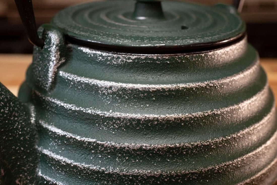 Ja By Frieling - Tebie Classic 27 Ounce Green/Silver Cast Iron Teapot with Stainless Steel Infuser - J25885