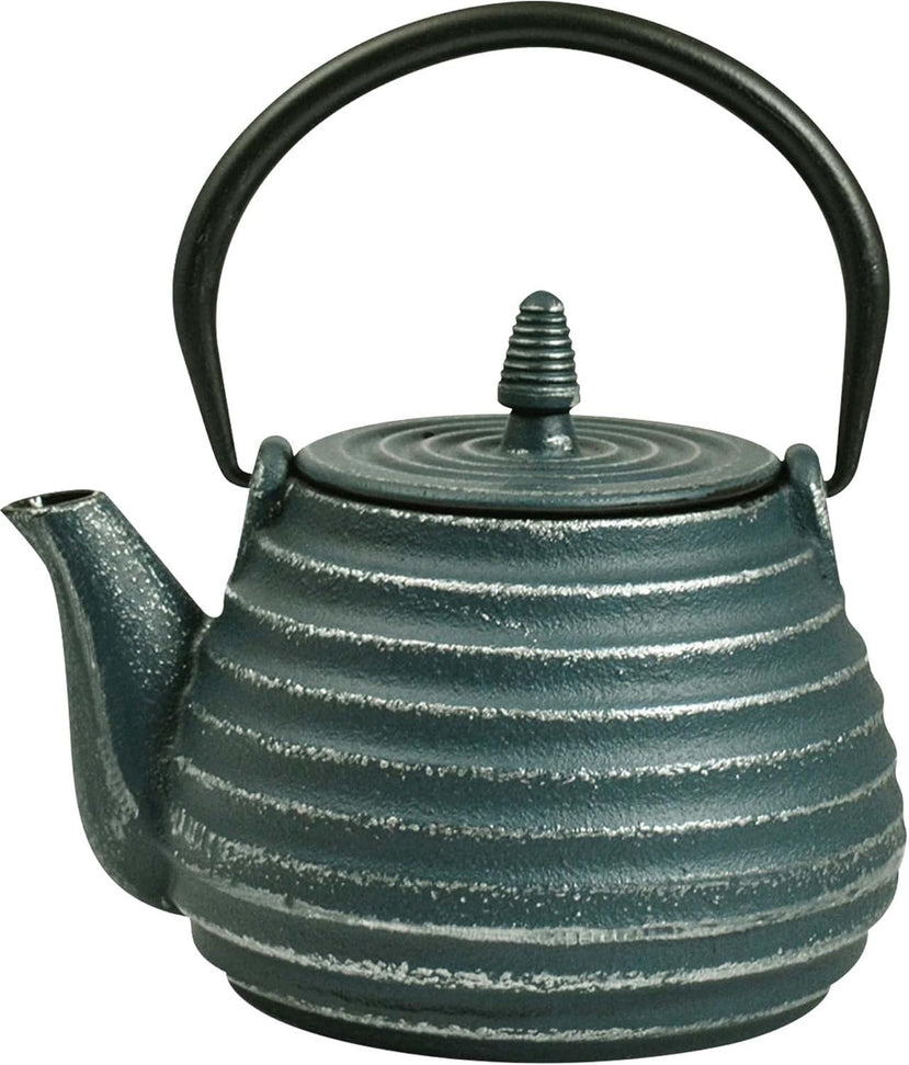 Ja By Frieling - Tebie Classic 27 Ounce Green/Silver Cast Iron Teapot with Stainless Steel Infuser - J25885