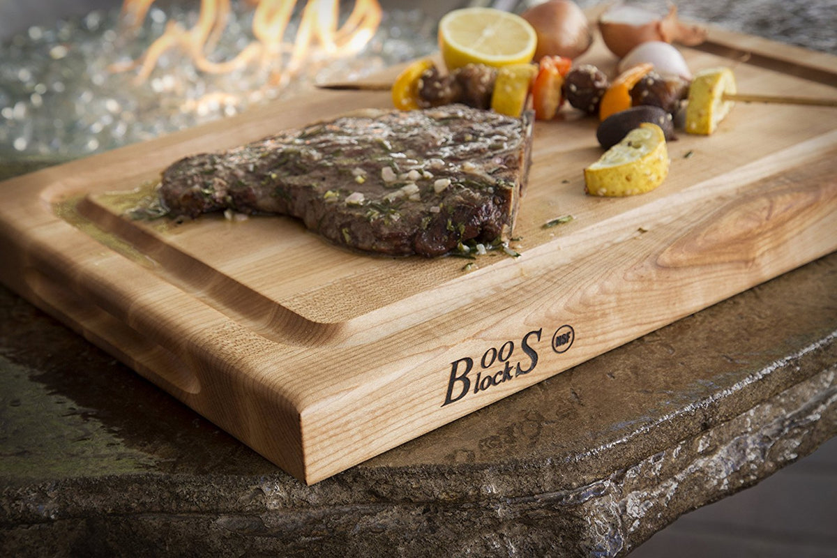 John Boos - 18" x 12" x 1.5" Professional Collection Maple BBQ Cutting Board - BBQBD