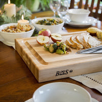 John Boos - 20" x 15" x 2.25" Reversible Maple Cutting Board with Juice Moat - RA02GRV