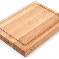 John Boos - 20" x 15" x 2.25" Reversible Maple Cutting Board with Juice Moat - RA02GRV