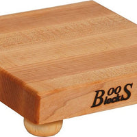 John Boos - 9" x 9" x 1.5" Maple Cutting Board with Wood Bun Feet - B9S