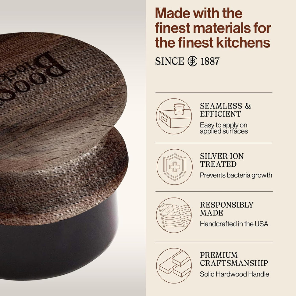 John Boos - Oil & Cream Round Applicator, Walnut Wood Colour - APPLICRND-W