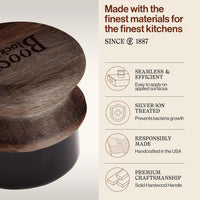 John Boos - Oil & Cream Round Applicator, Walnut Wood Colour - APPLICRND-W