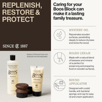 John Boos - Oil & Cream Round Applicator, Walnut Wood Colour - APPLICRND-W