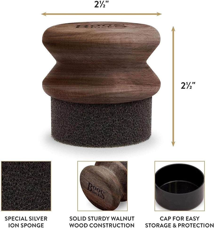 John Boos - Oil & Cream Round Applicator, Walnut Wood Colour - APPLICRND-W