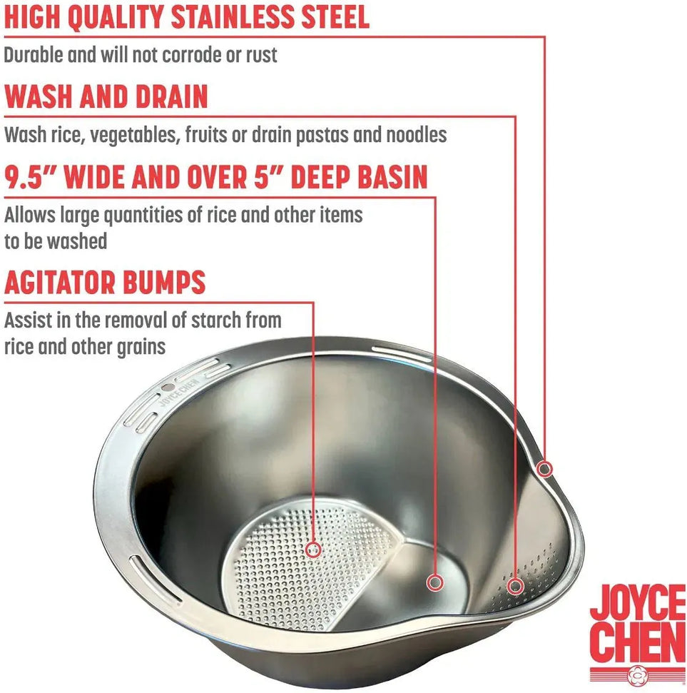 Joyce Chen - 10.6" Stainless Steel Rice Washer & Colander - J31-0095
