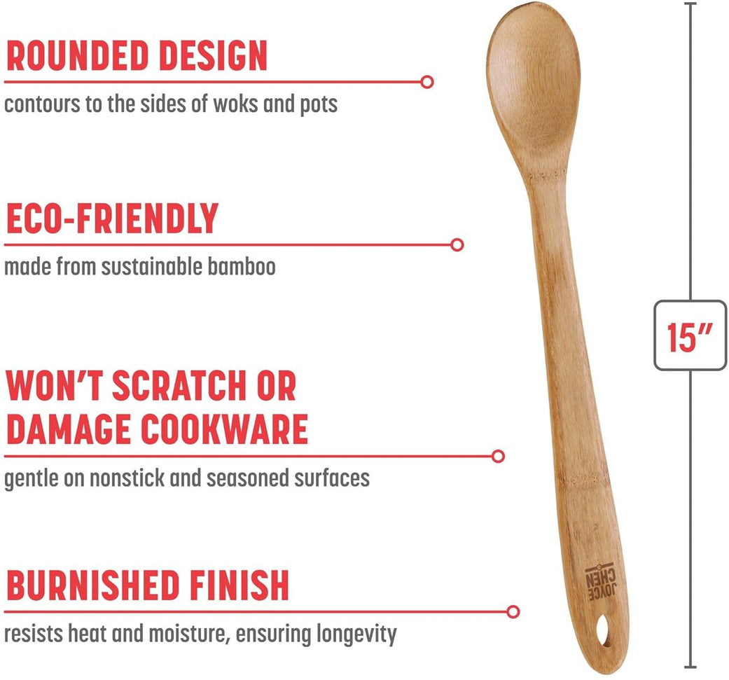 Joyce Chen - 15" Burnished Bamboo Mixing Spoon - J33-2012