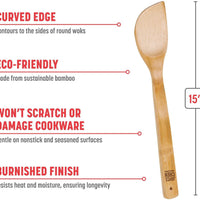 Joyce Chen - 15" Burnished Bamboo Wok Spatula - J33-2015