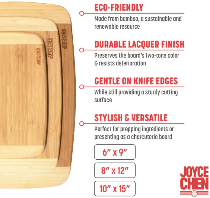 Joyce Chen - 3 Pcs Burnished Bamboo Cutting Board Set - JCK002