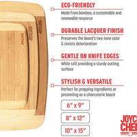 Joyce Chen - 3 Pcs Burnished Bamboo Cutting Board Set - JCK002