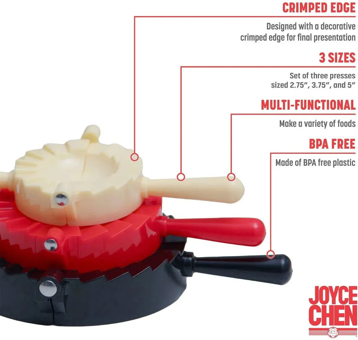 Joyce Chen - 3 Pcs Plastic Dumpling Press Set - J31-3345