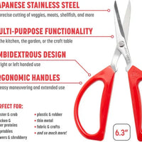 Joyce Chen - 6.3" Original Unlimited Kitchen Scissors with Red Handles, Pack of 2 - KCHZ09010