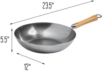Joyce Chen - Classic Series 12" Carbon Steel Stir Fry Pan With Birch Handle - J21-9979