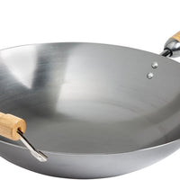 Joyce Chen - Classic Series 14" Carbon Steel Flat Bottom Wok With Birch Handle - J21-9978