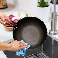 Joyce Chen - Classic Series 9.5" Black Carbon Steel Preseasoned Stir Fry Pan - J21-0509