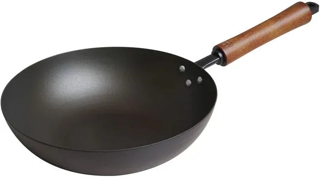 Joyce Chen - Classic Series 9.5" Black Carbon Steel Preseasoned Stir Fry Pan - J21-0509