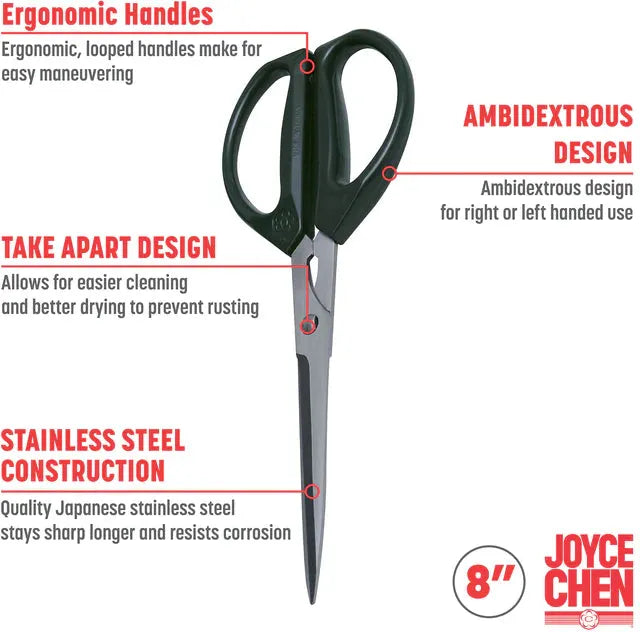 Joyce Chen - Deluxe Unlimited 8" Dark Olive Kitchen Scissors - J51-8001