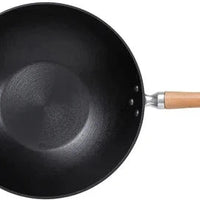 Joyce Chen - Professional Series 14" Cast Iron Flat Bottom Wok With Maple Handle - J23-0001