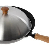 Joyce Chen - Professional Series 14" Excalibur Nonstick Flat Bottom Wok Set With Lid and Maple Handles - J22-9938
