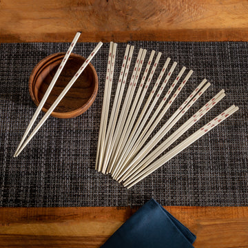 Joyce Chen - Reusable Burnished Bamboo Chopsticks, Pack of 10 Pair - J30-0043