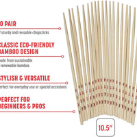 Joyce Chen - Reusable Burnished Bamboo Chopsticks, Pack of 10 Pair - J30-0043