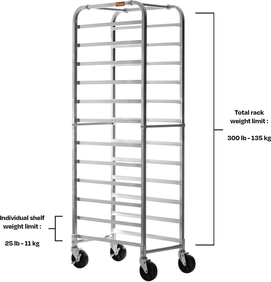 Julien - Rosko 18'' 12 Pan Rack, Aluminum - RO-RACK-1218-ALU