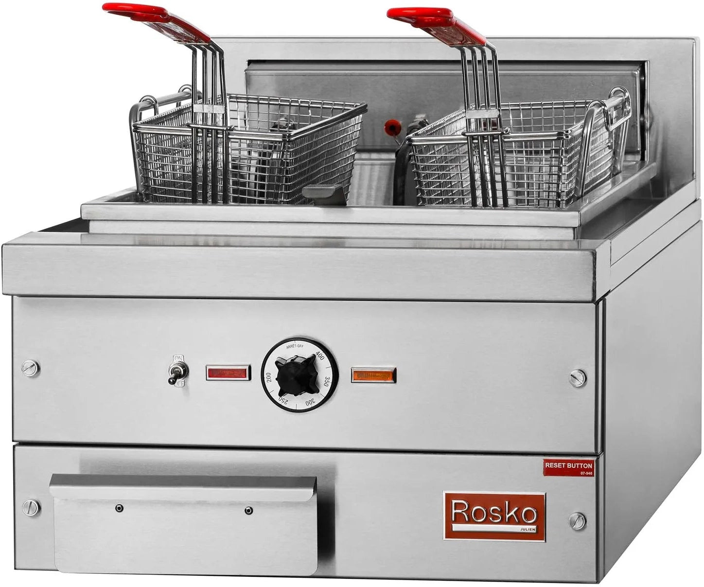 Julien - Rosko 30 lb Electric Countertop Fryer 16000 W 240 V - RO-FCE-16-2