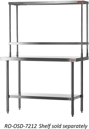 Julien - Rosko 72" x 12" Double Shelf, Stainless Steel - RO-OSD-7212