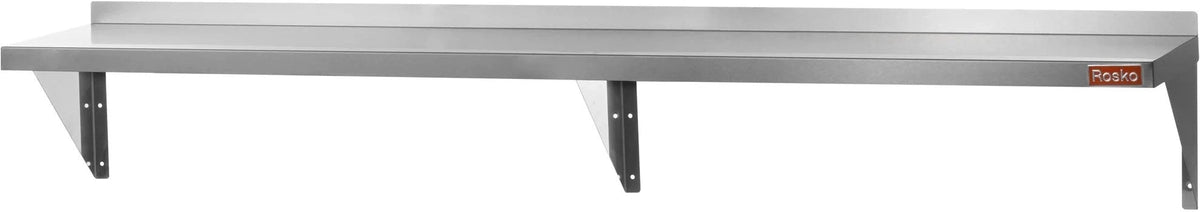 Julien - Rosko 84" x 12" Wall Mount Shelf, Stainless Steel - RO-WMS-8412