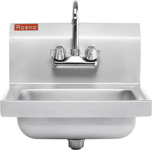 Julien - Rosko Wall Mounted Hand Sink with Faucet, Stainless Steel - RO-WMHS-1410