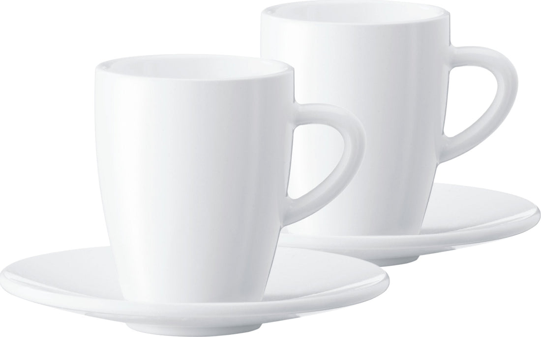Jura - 2 PC White Espresso Cups & Saucers - 66497