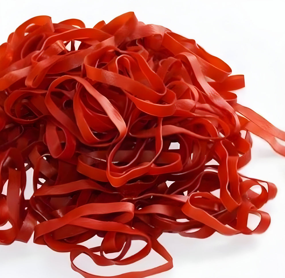 KL Rubber - #18 Red Natural Biodegradable Elastic Rubber Bands, 1lb/Pk - RB18R