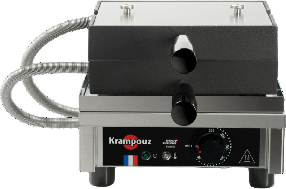 KRAMPOUZ - 4" x 6" Single Brussels Waffle Maker, 180° Opening - WECDBAAS
