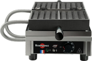 KRAMPOUZ - 4" x 6" Single Brussels Waffle Maker, 180° Opening - WECDBAAS