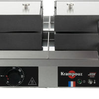 KRAMPOUZ - 4" x 7", 240 V Double Liège Waffle Maker, 180° Opening - WECCHBAT