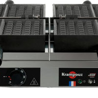 KRAMPOUZ - 4" x 7", 240 V Double Liège Waffle Maker, 180° Opening - WECCHBAT