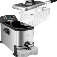 Kalorik - 3 L Stainless Steel Deep Fryer with Oil Filtration - FT43721BK