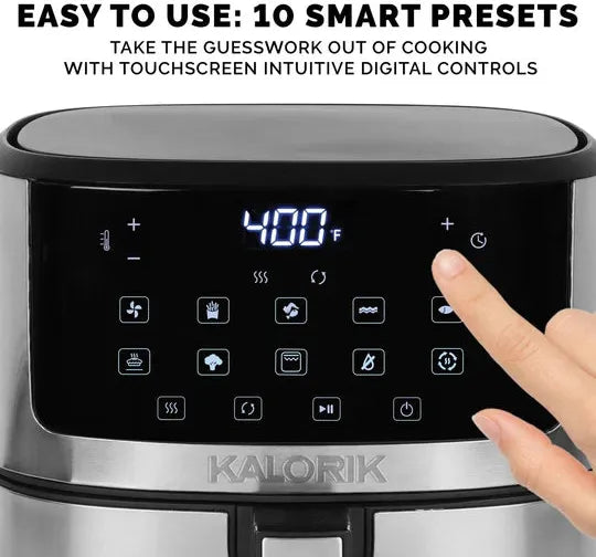 Kalorik - 5 QT Stainless Steel Full Touchscreen Air Fryer - FT52357SS