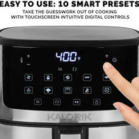Kalorik - 5 QT Stainless Steel Full Touchscreen Air Fryer - FT52357SS