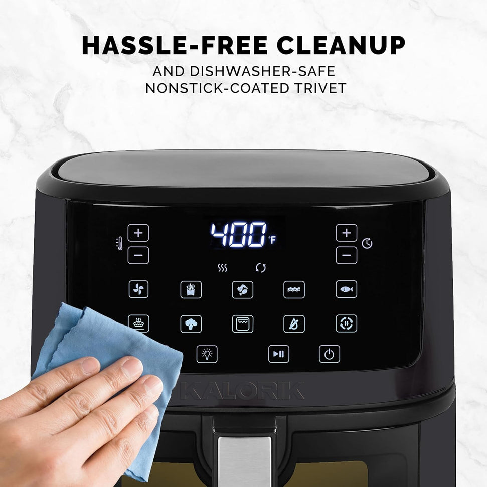Kalorik - 7 QT Black Platic Touchscreen Air Fryer with Window - FT52324BK