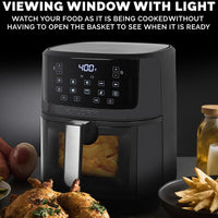 Kalorik - 7 QT Black Platic Touchscreen Air Fryer with Window - FT52324BK