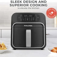 Kalorik - Designer Series 8 QT Black and Silver Air Fryer with Window - FT52790BKS13