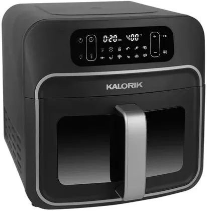 Kalorik - Designer Series 8 QT Black and Silver Air Fryer with Window - FT52790BKS13