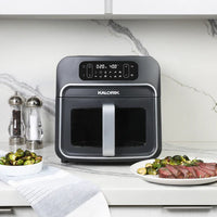 Kalorik - Designer Series 8 QT Black and Silver Air Fryer with Window - FT52790BKS13