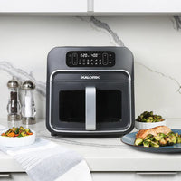 Kalorik - Designer Series 8 QT Black and Silver Air Fryer with Window - FT52790BKS13